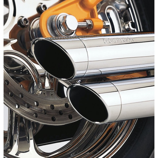 COBRA SPEEDSTER SLASHDOWN CHROME EXHAUST FOR HARLEY DAVIDSON DYNA 1999-2005 - DETAIL