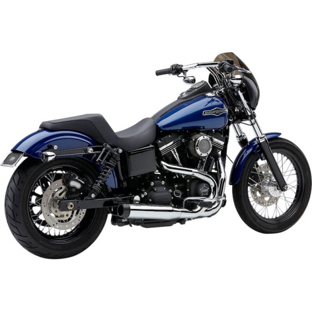 COBRA EL DIABLO ROUND 2-IN-1 CHROME 4" EXHAUST FOR HARLEY DAVIDSON DYNA 2012-2017