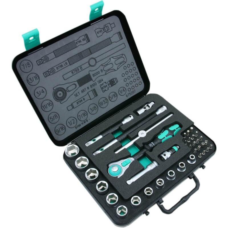 SET WERA CHIAVE A CRICCHETTO ZYKLOP SPEED CON ATTACCO DA 3/8" POLLICI - 38 PEZZI