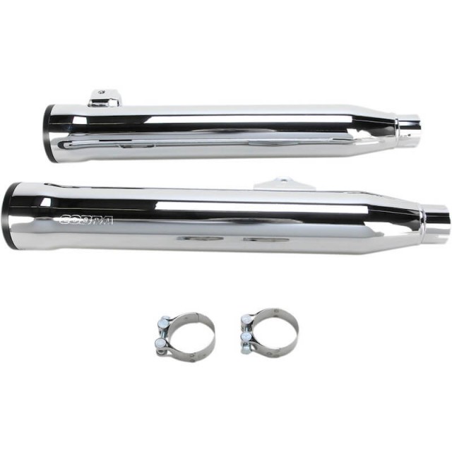 COBRA RPT SLIP-ONS 3" CHROME MUFFLERS FOR HARLEY DAVIDSON DYNA FAT BOB, WIDE GLIDE