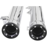 COBRA RPT SLIP-ONS 3" CHROME MUFFLERS FOR HARLEY DAVIDSON DYNA FAT BOB, WIDE GLIDE - END CAPS