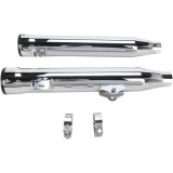 COBRA RPT SLIP-ONS 3" CHROME MUFFLERS FOR HARLEY DAVIDSON DYNA FAT BOB, WIDE GLIDE - RAILS