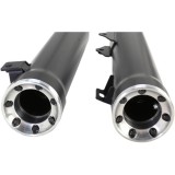COBRA RPT SLIP-ONS 3" BLACK MUFFLERS FOR HARLEY DAVIDSON DYNA FAT BOB, WIDE GLIDE - END CAPS