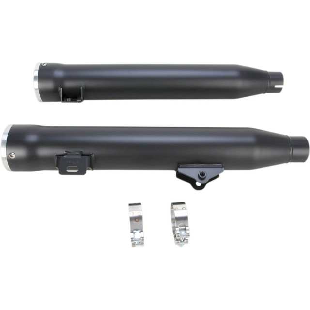 COBRA RPT SLIP-ONS 3" BLACK MUFFLERS FOR HARLEY DAVIDSON DYNA FAT BOB, WIDE GLIDE - RAILS