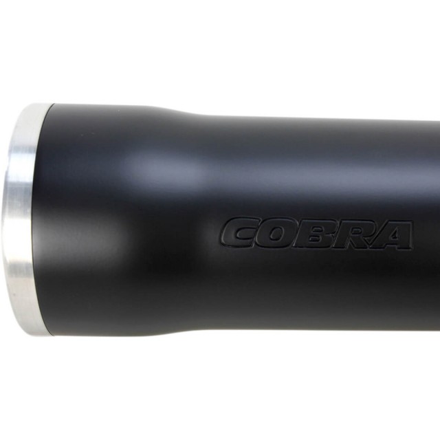 COBRA RPT SLIP-ONS 3" BLACK MUFFLERS FOR HARLEY DAVIDSON DYNA FAT BOB, WIDE GLIDE - LOGO