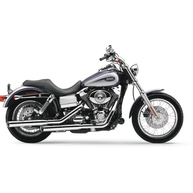 TERMINALI COBRA SLIP-ON 3" CROMATI PER HARLEY DYNA FAT BOB, WIDE GLIDE - LATO