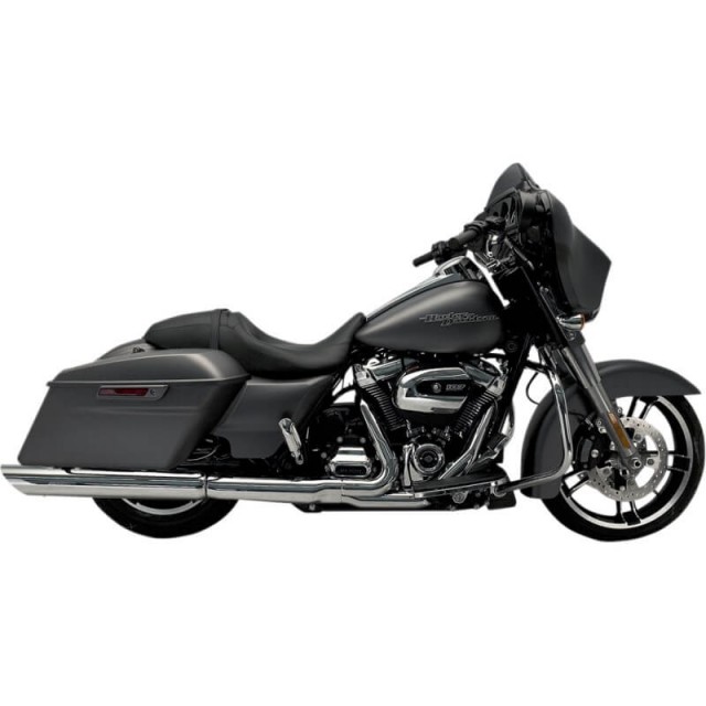 TERMINALI KERKER SLIP-ON SLASH CROMATI PER HARLEY TOURING 2017-2021 - LATO