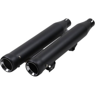 COBRA NEIGHBORHOOD HATER BLACK MUFFLERS FOR HARLEY DYNA FAT BOB, WIDE GLIDE