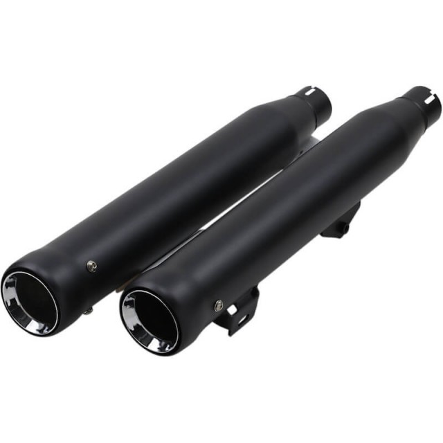 COBRA NEIGHBORHOOD HATER BLACK MUFFLERS FOR HARLEY DYNA FAT BOB, WIDE GLIDE