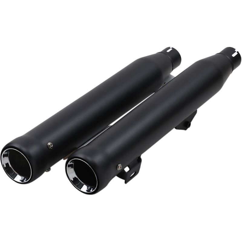 COBRA NEIGHBORHOOD HATER BLACK MUFFLERS FOR HARLEY DYNA FAT BOB, WIDE GLIDE
