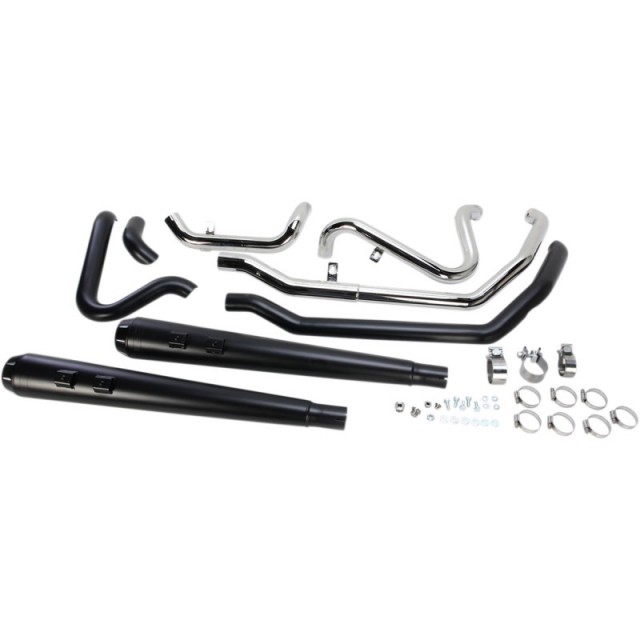 SCARICHI BASSANI XHAUST TRUE-DUAL DOWN UNDER NERI PER HARLEY TOURING 09-16 - KIT