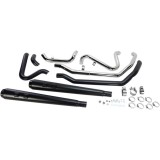 SCARICHI BASSANI XHAUST TRUE-DUAL DOWN UNDER NERI PER HARLEY TOURING 09-16 - KIT