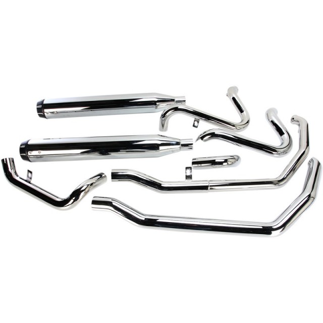 SCARICHI BASSANI XHAUST TRUE-DUAL DOWN UNDER CROMATI PER HARLEY TOURING 09-16 - PARTI