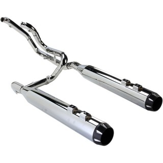 SCARICHI BASSANI XHAUST TRUE-DUAL DOWN UNDER CROMATI PER HARLEY TOURING 09-16