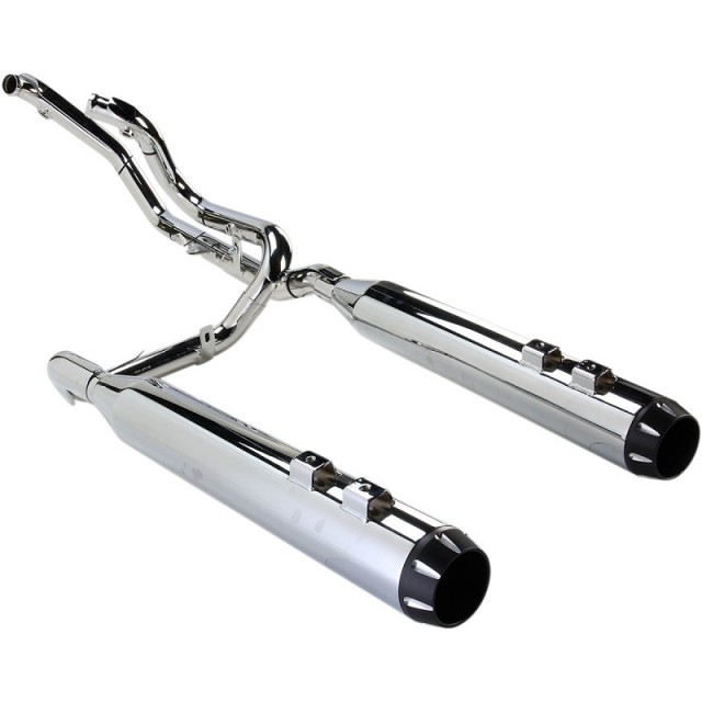 SCARICHI BASSANI XHAUST TRUE-DUAL DOWN UNDER CROMATI PER HARLEY TOURING 09-16