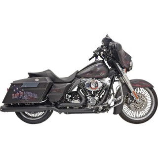 SCARICHI BASSANI XHAUST TRUE-DUAL DOWN UNDER NERI PER HARLEY TOURING 09-16