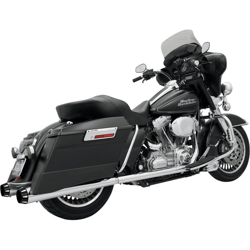 SCARICHI BASSANI XHAUST TRUE-DUAL +P BAGGER CROMATI PER HARLEY TOURING 99-08