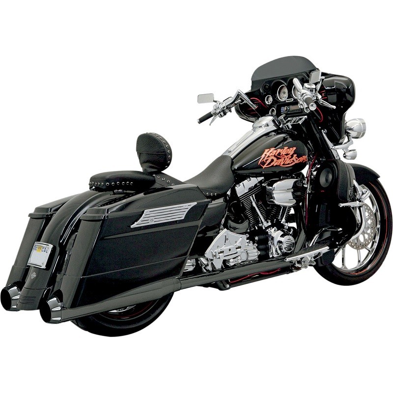 SCARICHI BASSANI XHAUST TRUE-DUAL +P BAGGER NERI PER HARLEY TOURING 99-08