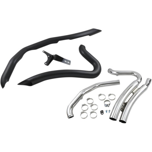 SCARICHI COBRA SPEEDSTER SHORT SWEPT NERI PER HARLEY DAVIDSON TOURING 2017-2021 - ESPLOSO