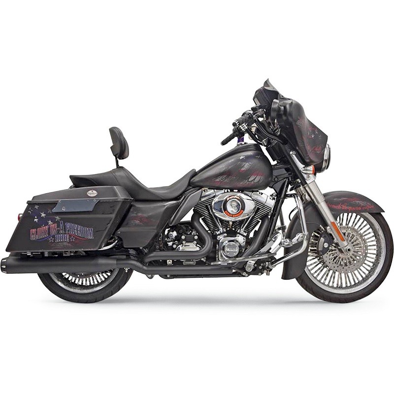 BASSANI XHAUST TRUE-DUAL DOWN UNDER BLACK HEADPIPE FOR HARLEY TOURING 09-16