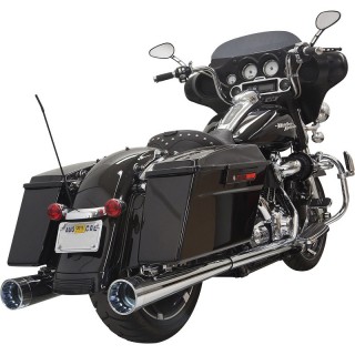 BASSANI XHAUST SLIP-ON 4" MEGAPHONE MUFFLERS 2" INSERT HARLEY TOURING 95-16