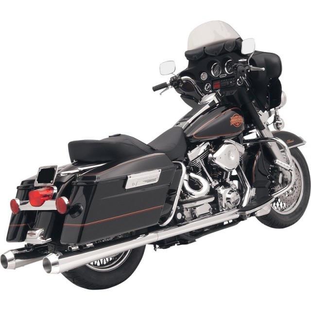 BASSANI XHAUST SLIP-ON 4" MEGAPHONE MUFFLERS 2-1/4" INSERT HARLEY TOURING 95-16