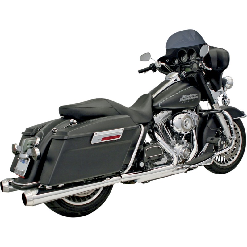 BASSANI XHAUST SLIP-ON 4" MEGAPHONE MUFFLERS 2-1/2" INSERT HARLEY TOURING 95-16