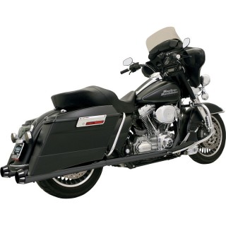 BASSANI XHAUST SLIP-ON 4" MEGAPHONE MUFFLERS 2-1/2" INSERT BLACK TOURING 95-16