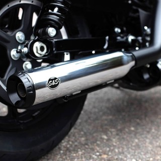 S&S GRAND NATIONAL EC EURO 4 CHROME SLIP-ON MUFFLERS HARLEY SPOSTER 2014-2020