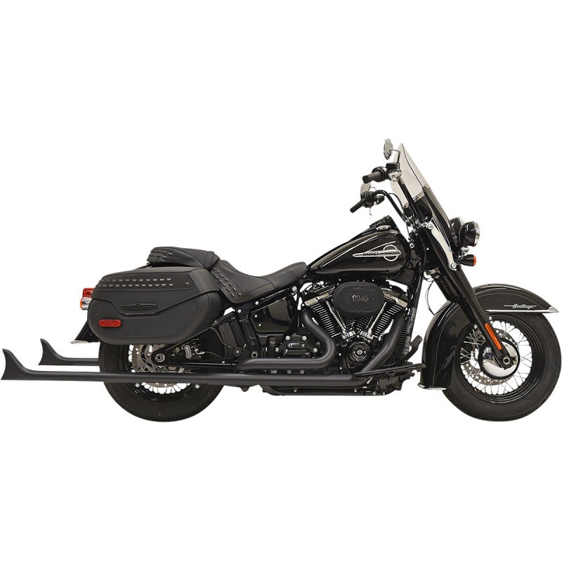 BASSANI XHAUST TRUE DUALS 1-7/8" FISHTAIL 39" BLACK EXHAUST SOFTAIL 18-21