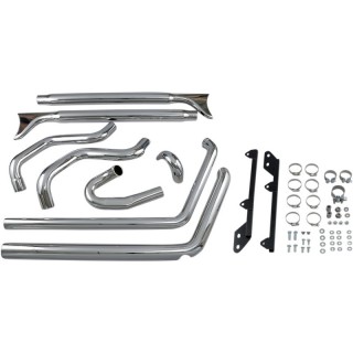 SCARICHI BASSANI XHAUST TRUE DUALS 2-1/4" FISHTAIL 33" HARLEY SOFTAIL 2007-2017