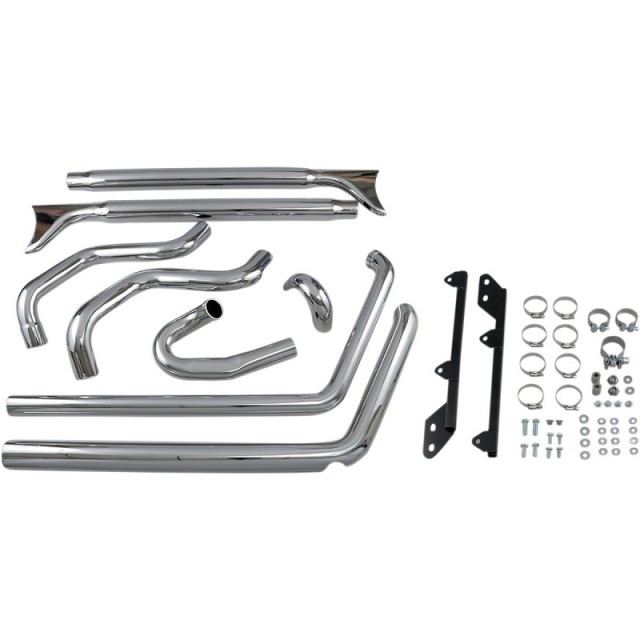 SCARICHI BASSANI XHAUST TRUE DUALS 2-1/4" FISHTAIL 33" HARLEY SOFTAIL 2007-2017