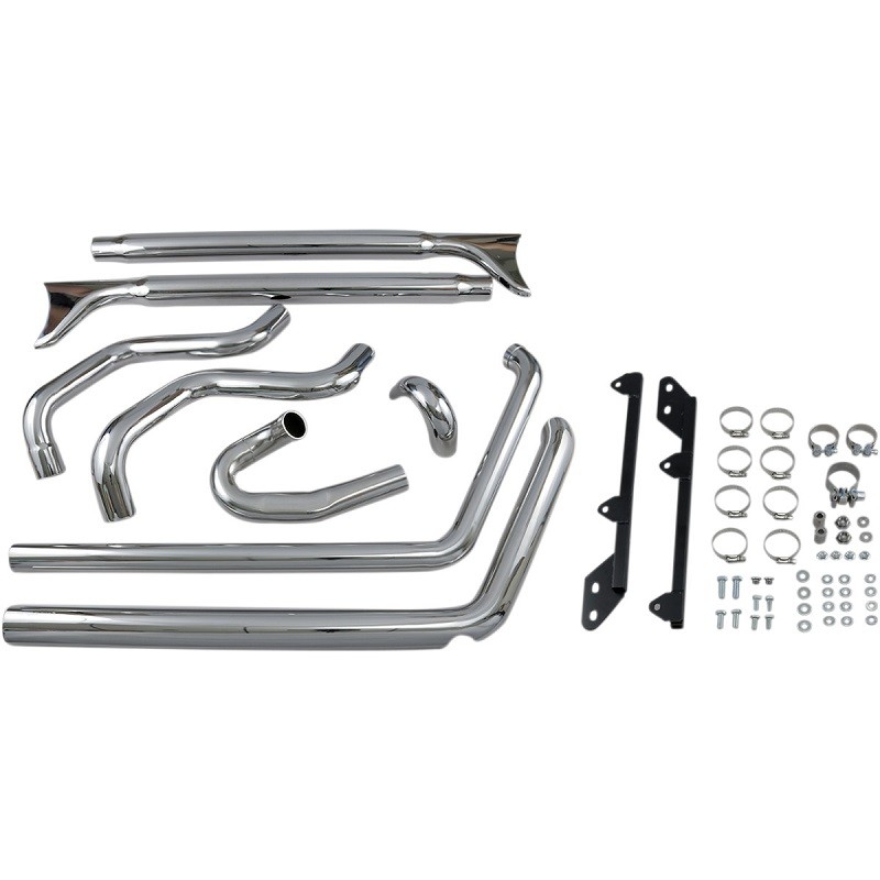 SCARICHI BASSANI XHAUST TRUE DUALS 2-1/4" FISHTAIL 33" HARLEY SOFTAIL 2007-2017