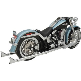 SCARICHI BASSANI XHAUST TRUE DUALS 2-1/4" FISHTAIL 36" HARLEY SOFTAIL 2007-2017