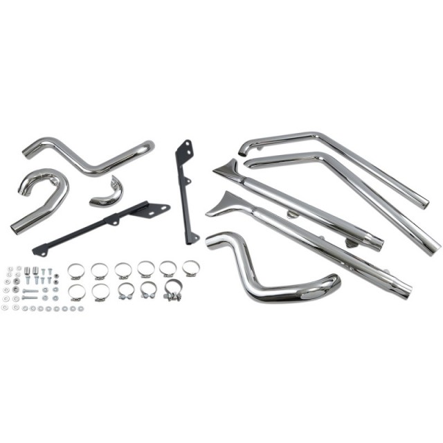 BASSANI XHAUST TRUE DUALS 2-1/4" FISHTAIL 33" EXHAUST QUIET BAFFLE SOFTAIL 2007-2017