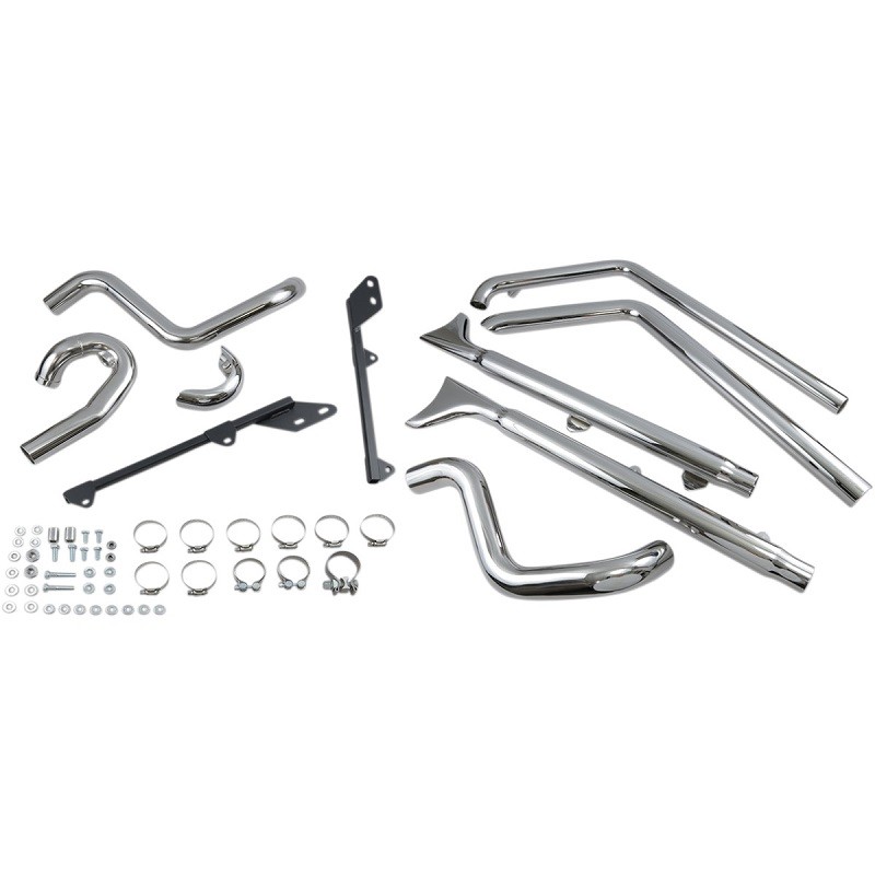 BASSANI XHAUST TRUE DUALS 2-1/4" FISHTAIL 33" EXHAUST QUIET BAFFLE SOFTAIL 2007-2017