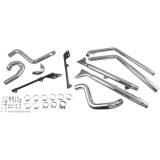 BASSANI XHAUST TRUE DUALS 2-1/4" FISHTAIL 33" EXHAUST QUIET BAFFLE SOFTAIL 2007-2017