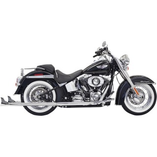 BASSANI XHAUST TRUE DUALS 2-1/4" FISHTAIL 36" EXHAUST QUIET BAFFLE SOFTAIL 2007-2017