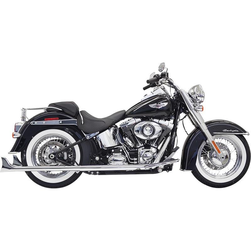 SCARICHI BASSANI XHAUST TRUE DUALS 1-7/8" FISHTAIL 33" HARLEY SOFTAIL 2007-2017