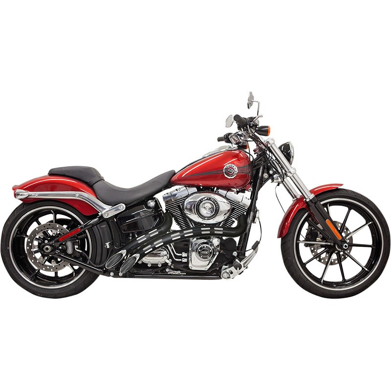 SCARICHI BASSANI XHAUST RADIAL SWEEPERS CROMATI/NERI FORATI SOFTAIL 2000-2017