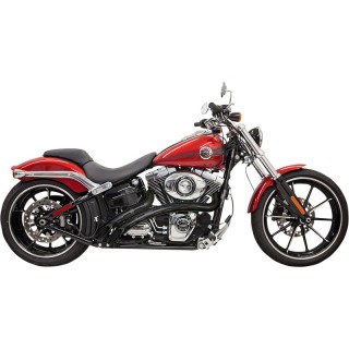 SCARICHI BASSANI XHAUST RADIAL SWEEPERS NERI FORATI HARLEY SOFTAIL 2000-2017