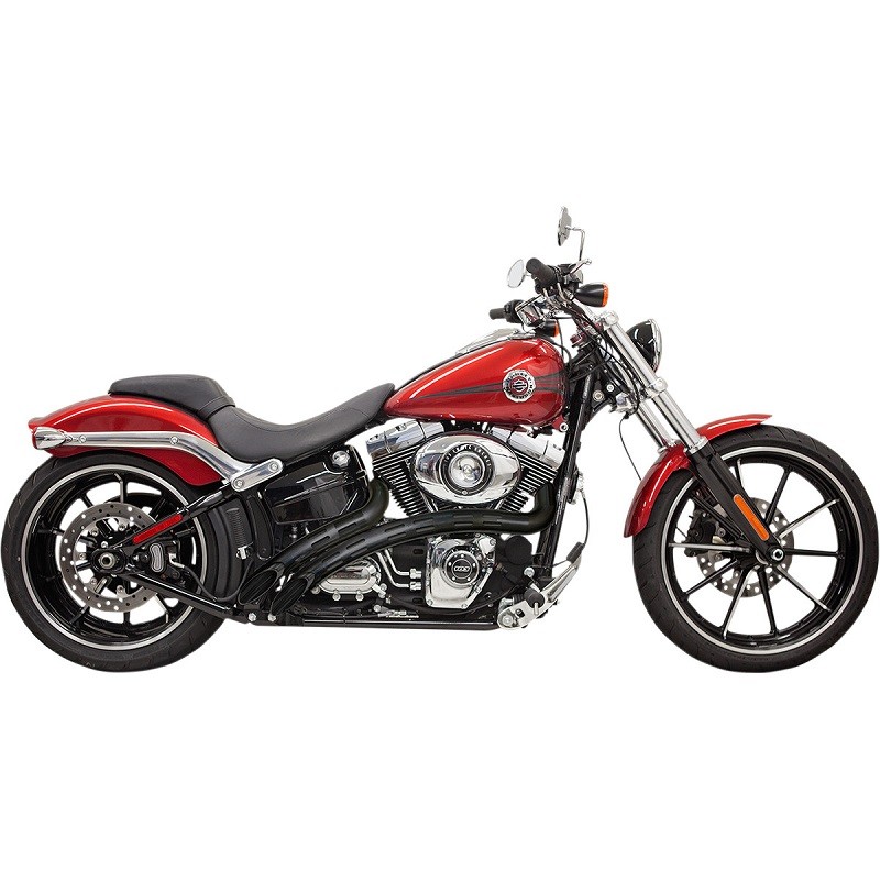 SCARICHI BASSANI XHAUST RADIAL SWEEPERS NERI FORATI HARLEY SOFTAIL 2000-2017