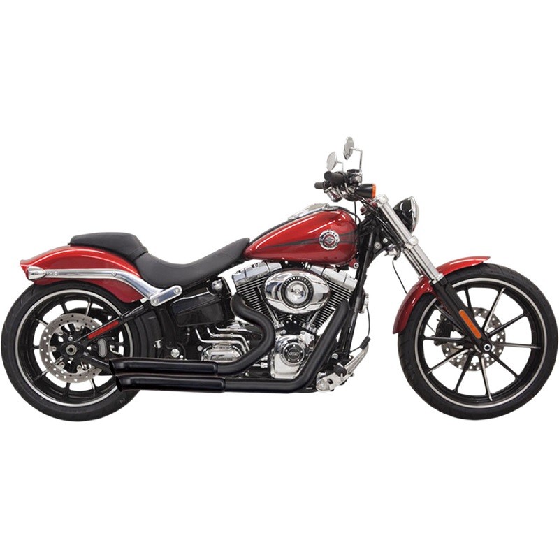BASSANI XHAUST PRO-STREET TURN DOWN BLACK EXHAUST HARLEY SOFTAIL 2008-2017