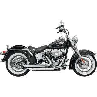 BASSANI XHAUST FIREFLIGHT SLASH CUT CHROME EXHAUST HARLEY SOFTAIL 2000-2017