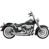 BASSANI XHAUST FIREFLIGHT SLASH CUT CHROME EXHAUST HARLEY SOFTAIL 2000-2017