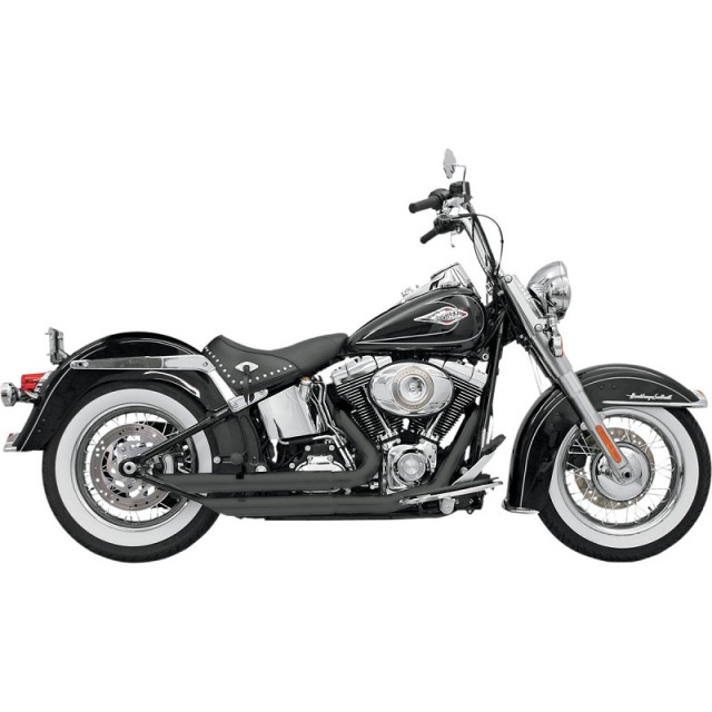 BASSANI XHAUST FIREFLIGHT SLASH CUT NERI EXHAUST HARLEY SOFTAIL 2000-2017