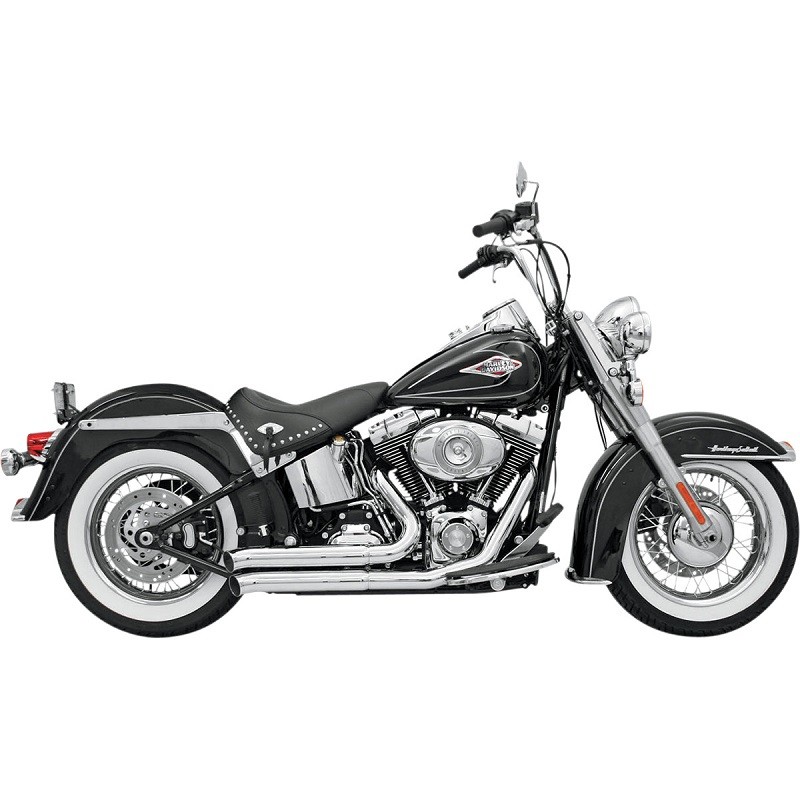 SCARICHI BASSANI XHAUST FIRESWEEP TURN OUT CROMATI HARLEY SOFTAIL 2000-2017