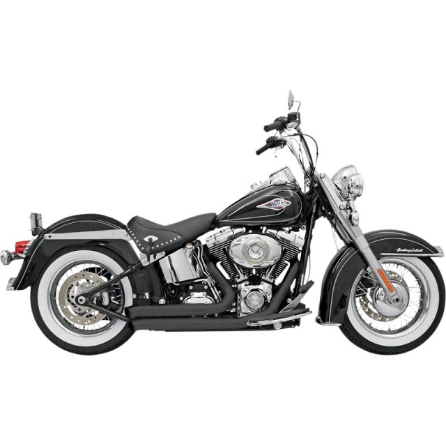 SCARICHI BASSANI XHAUST FIRESWEEP TURN OUT NERI HARLEY SOFTAIL 2000-2017