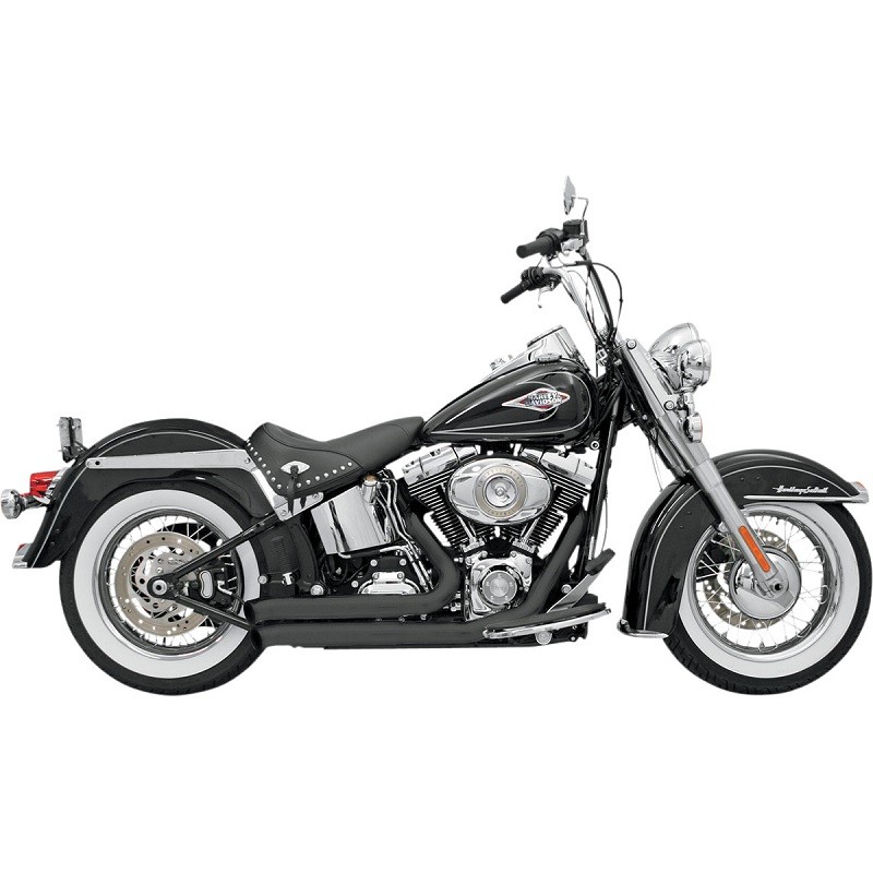 SCARICHI BASSANI XHAUST FIRESWEEP TURN OUT NERI HARLEY SOFTAIL 2000-2017