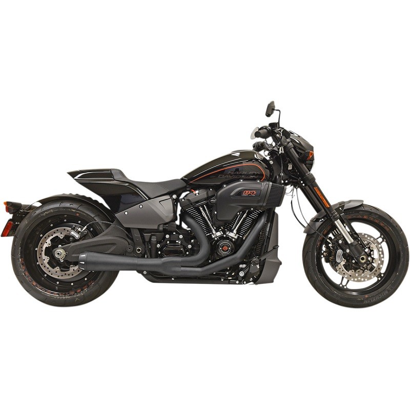 SCARICHI BASSANI XHAUST ROAD RAGE 2 IN 1 CORTI NERI FAT BOY-BREAKOUT-ROAD KING SOFTAIL 18-21